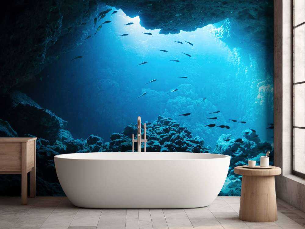 Ubåtgrotte med fisk