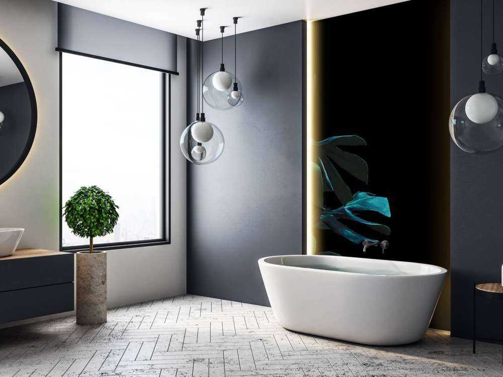 Tropiske blader på svart tapet