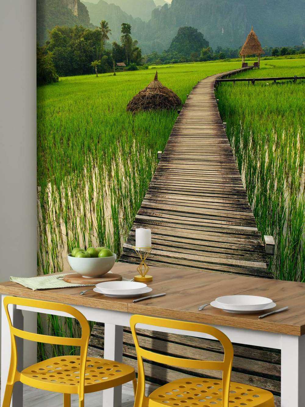 tretillatelse gjennom et risfelt