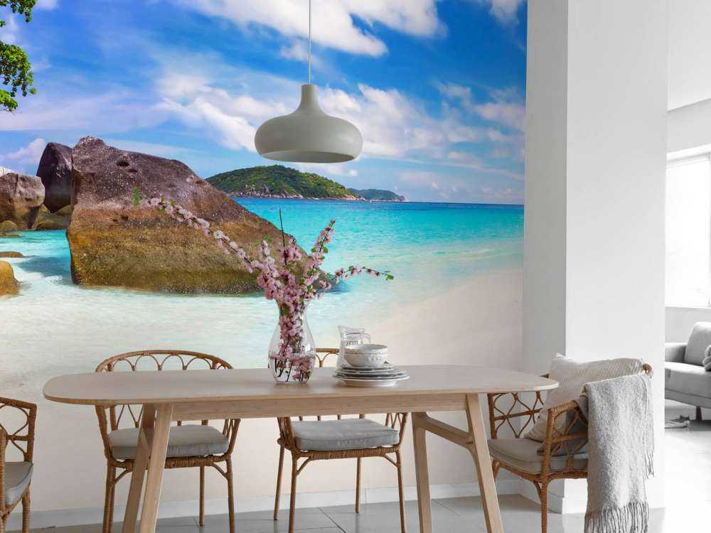 panoramaautsikt over en tropisk strand