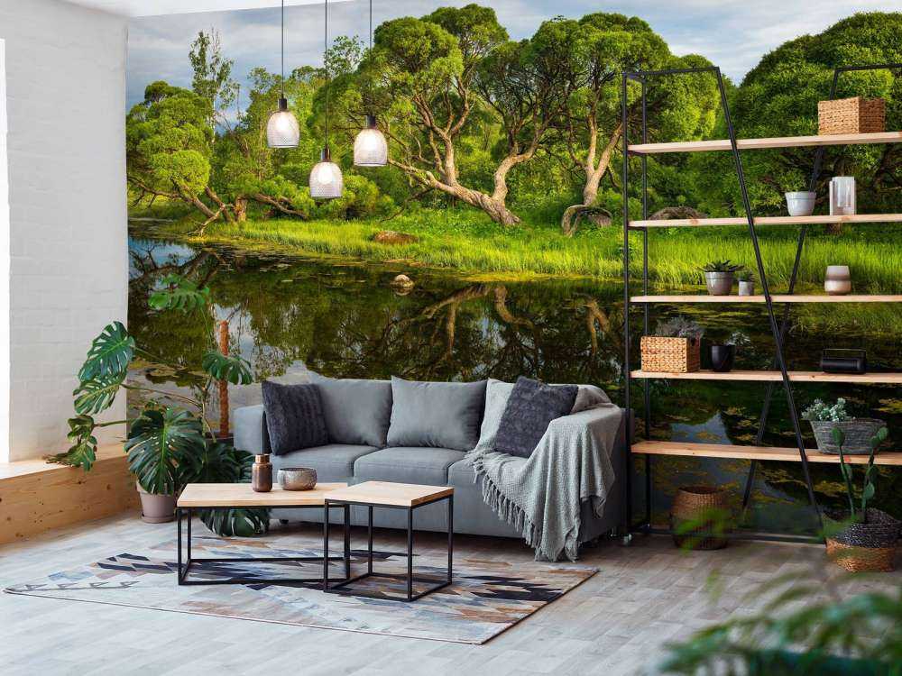 Trær ved en innsjø