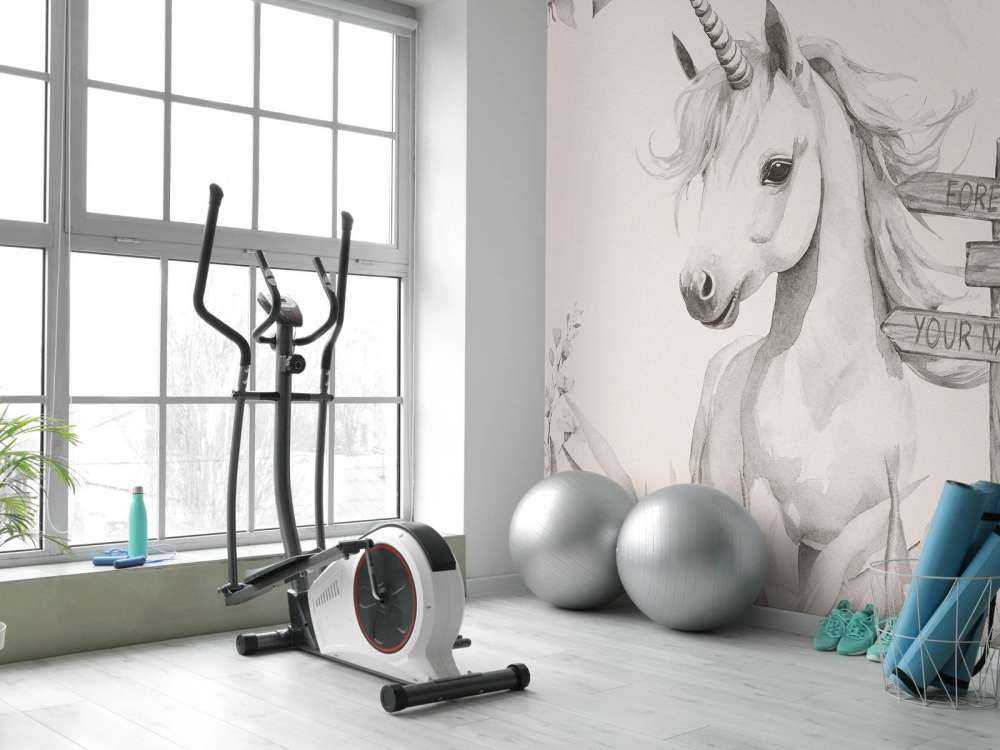 Enhjørningbaby med planter beige