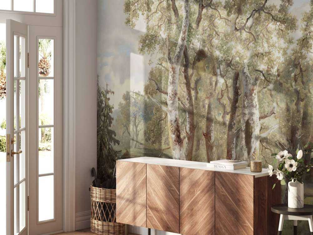 Skoglandskap Farge Panorama