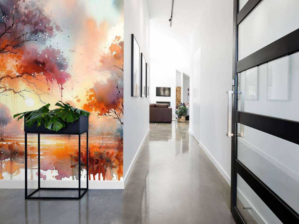 Høstens brennende baldakin i skumringen