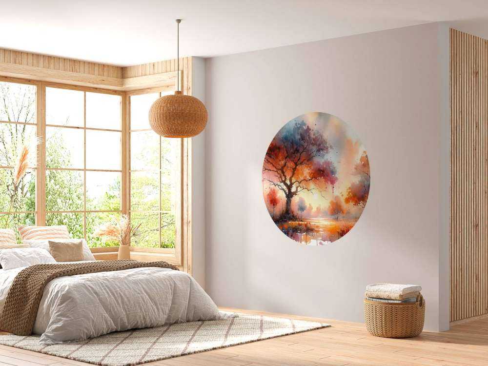 Høstens brennende baldakin i skumringen