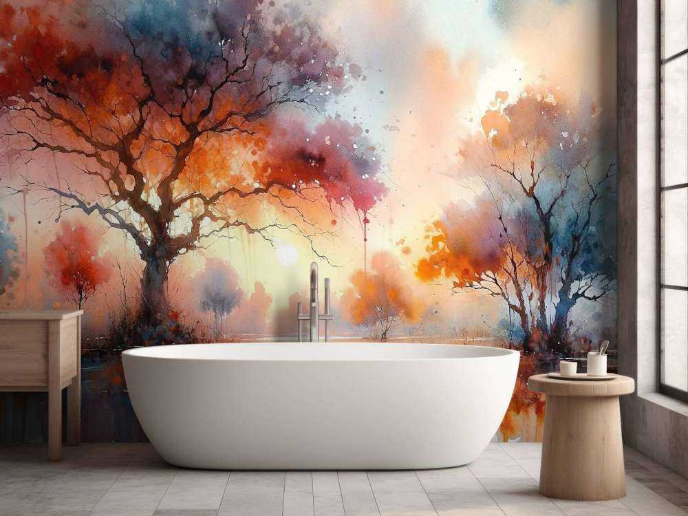 Høstens brennende baldakin i skumringen