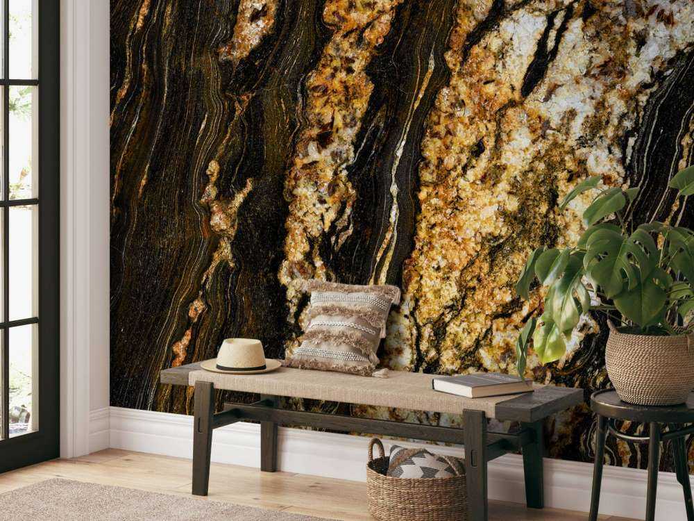 Mörk marmor med guldstruktur