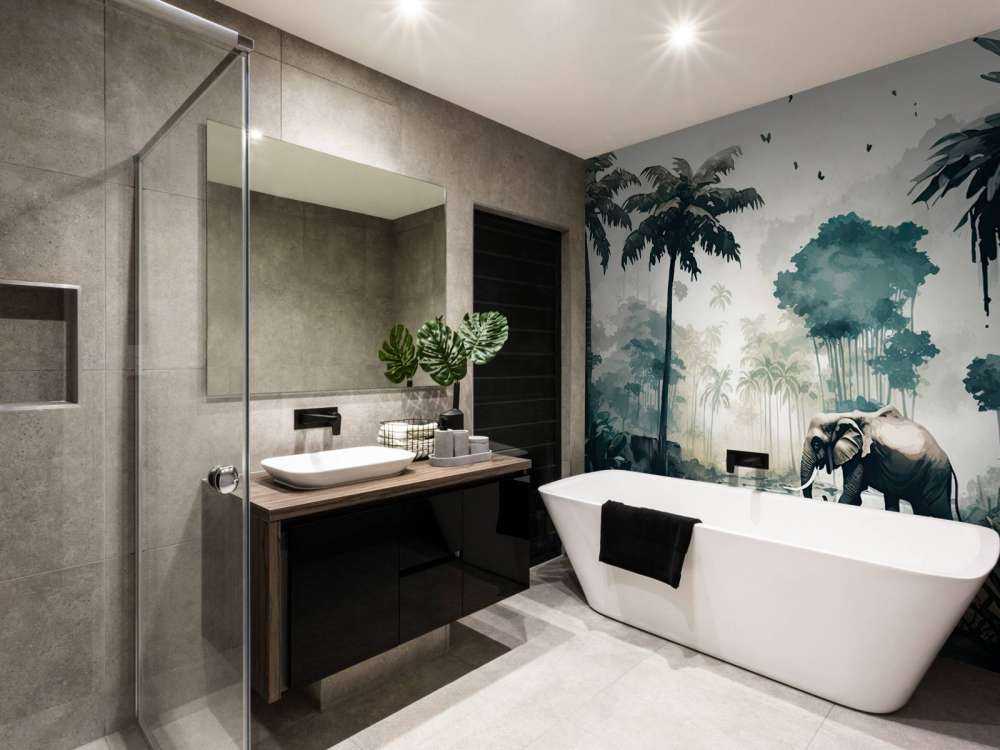 Tropisk djungel i akvarell