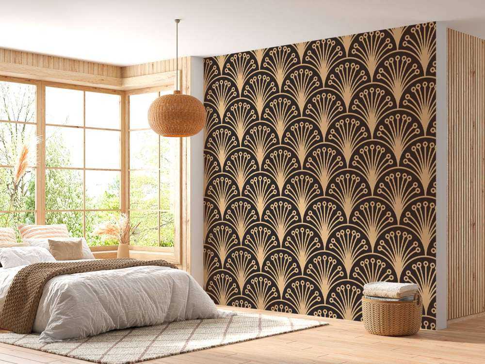 Guld art deco blommor