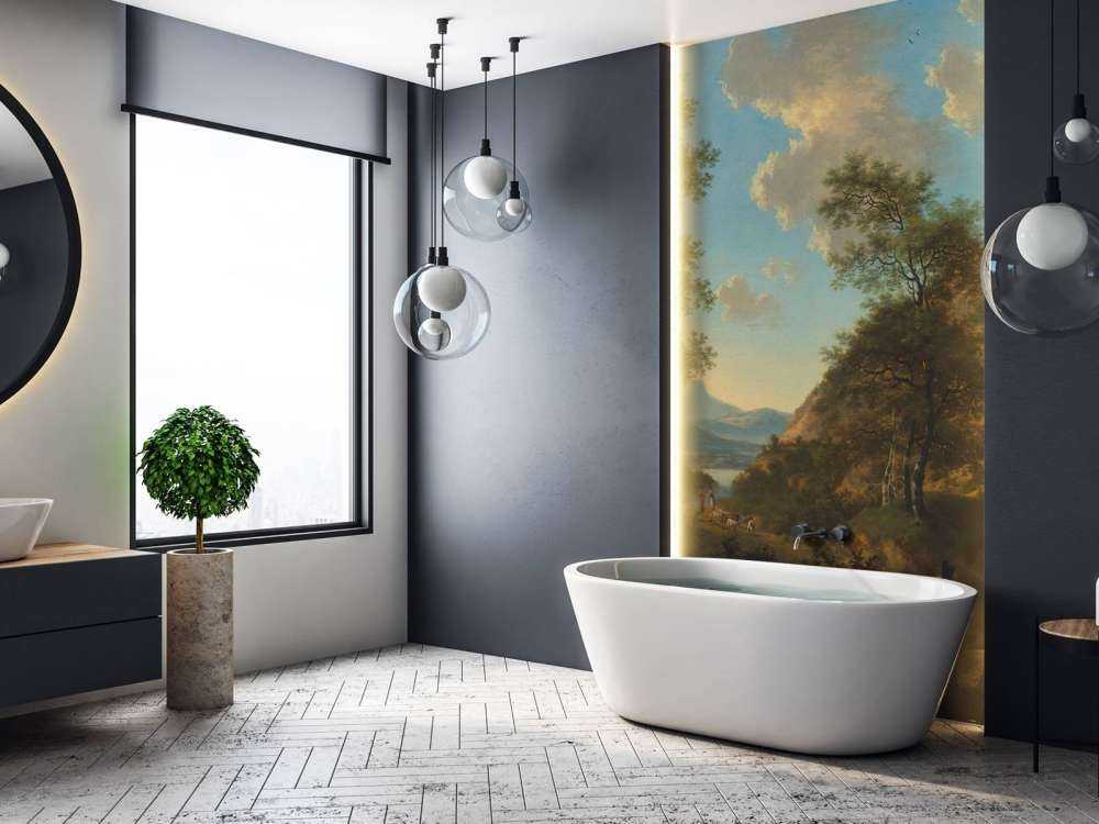 Italienska landskap med konstnär