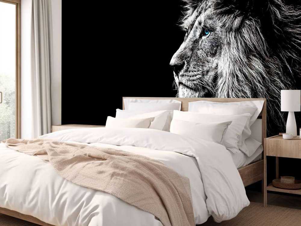 Lejon med blå ögon