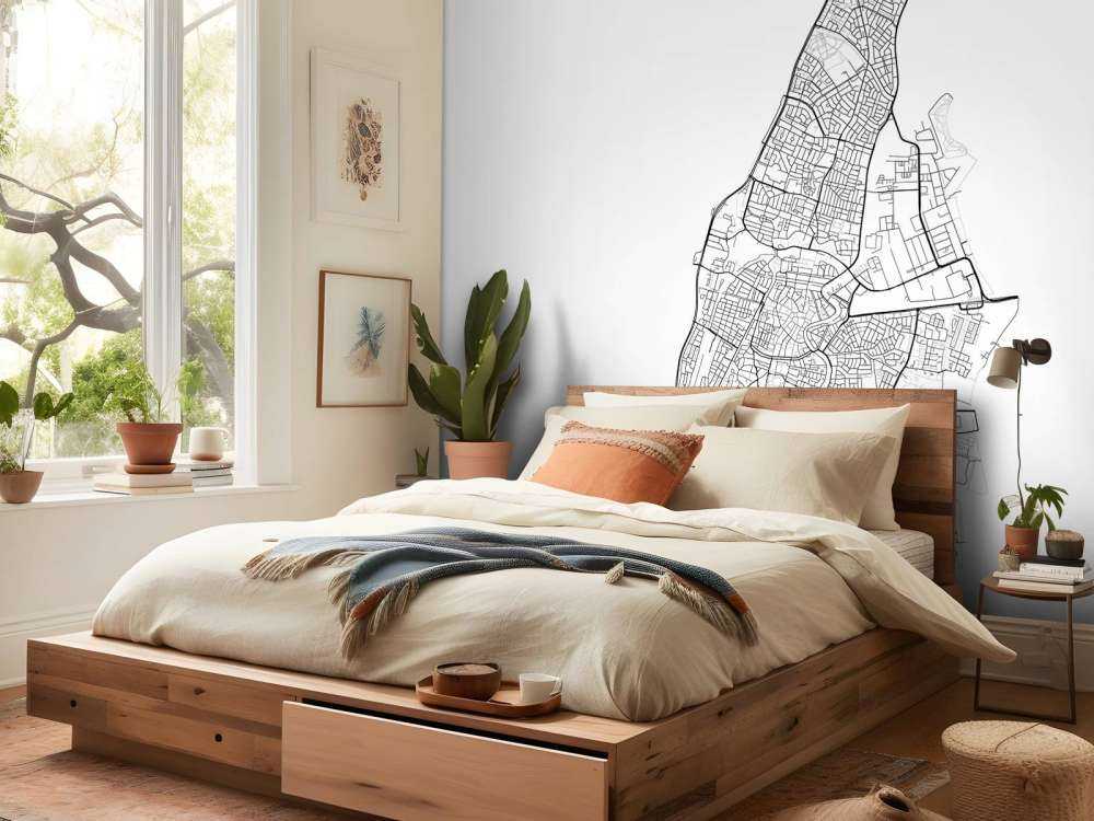 Karta över Haarlem, vit