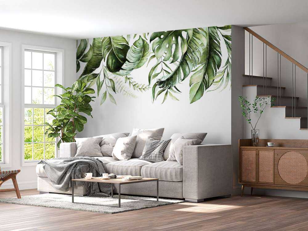 Tropiska akvarellblad