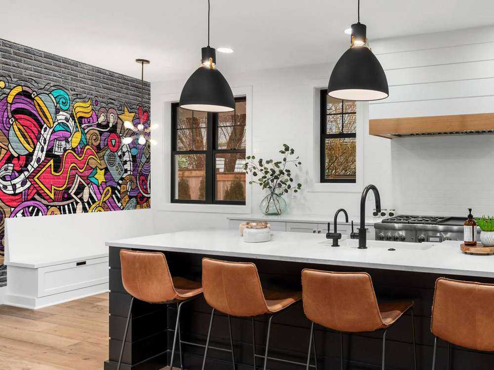 Musikkgrafitti på murstein