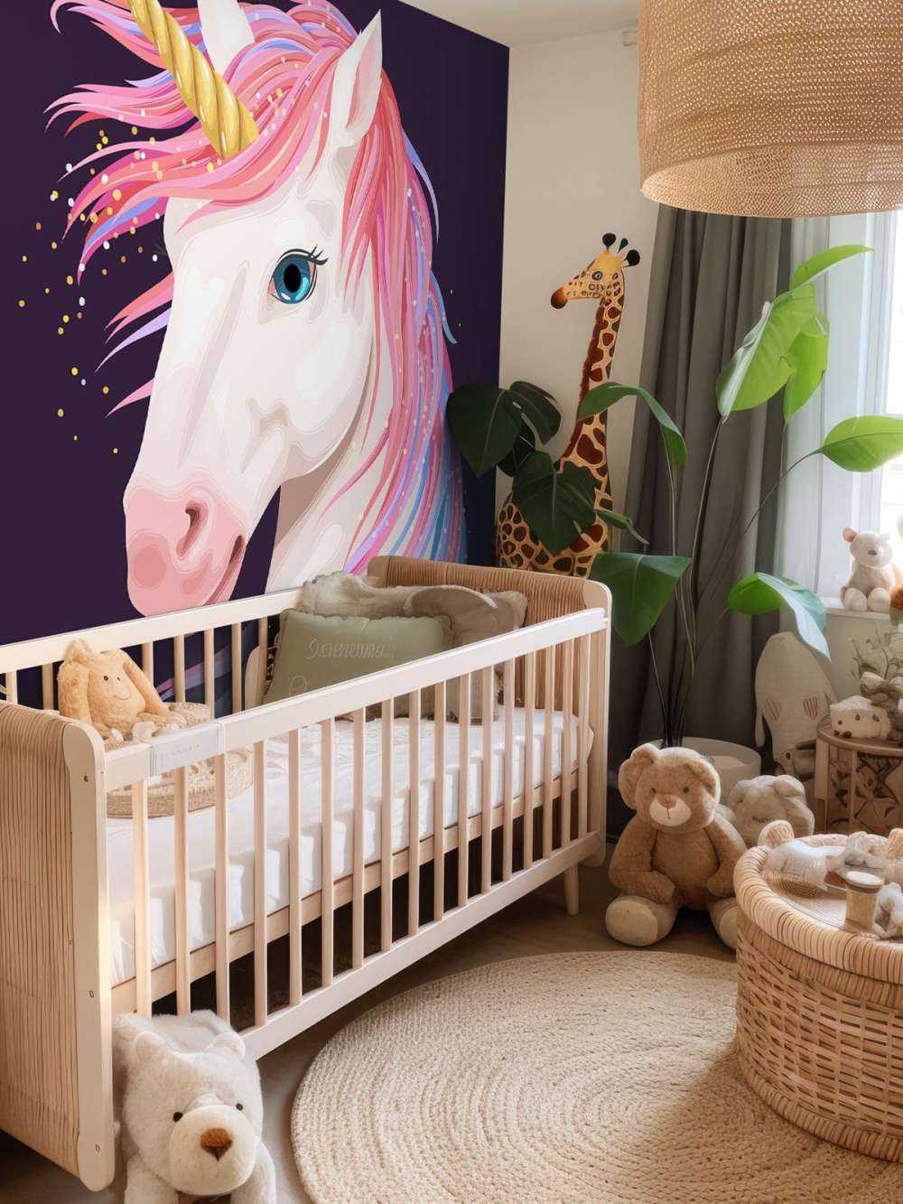 Enhjørning med farget manke