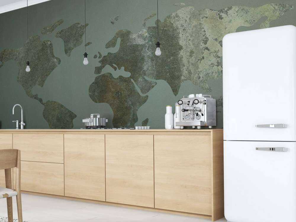 Grønt verdenskart med struktur