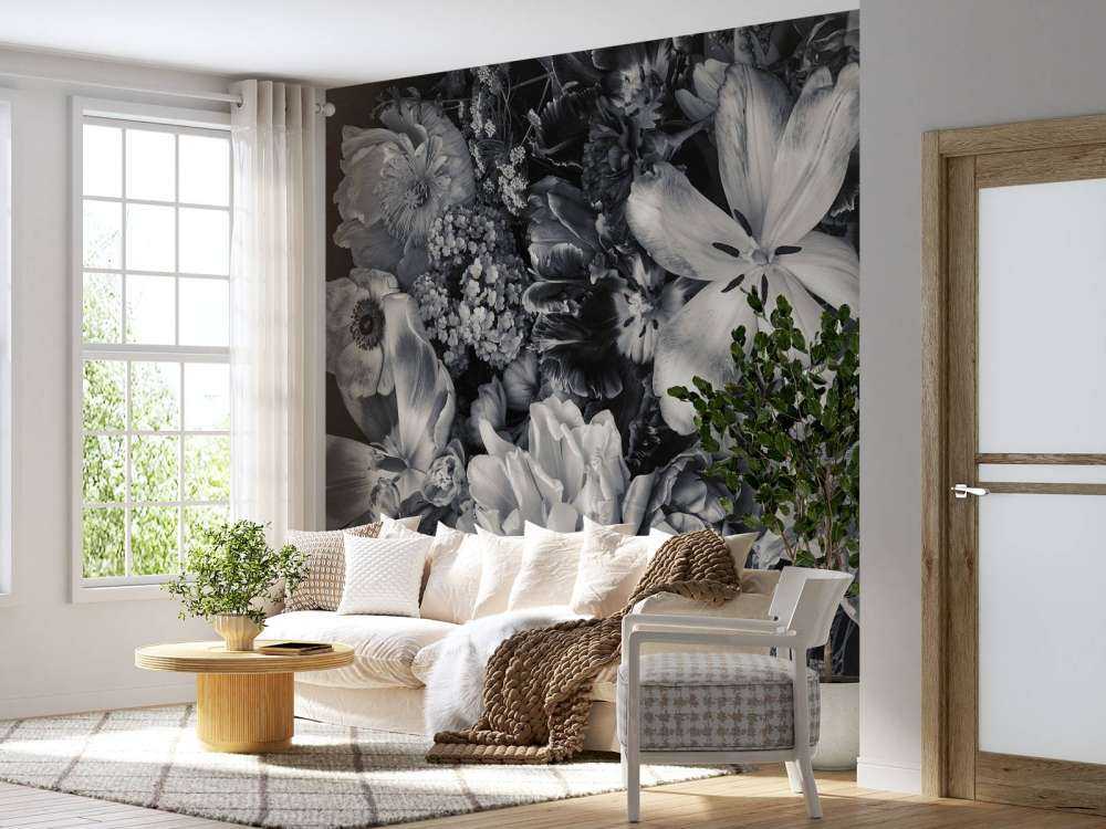 Bukett med forskjellige blomster