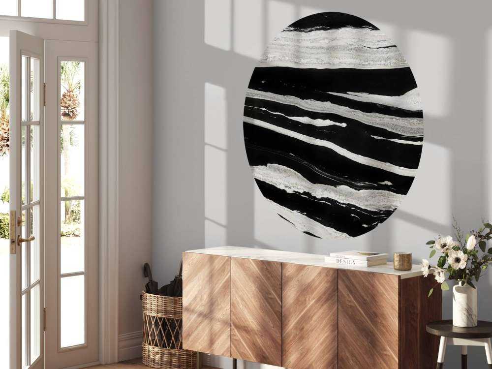 Svart marmor med hvite årer