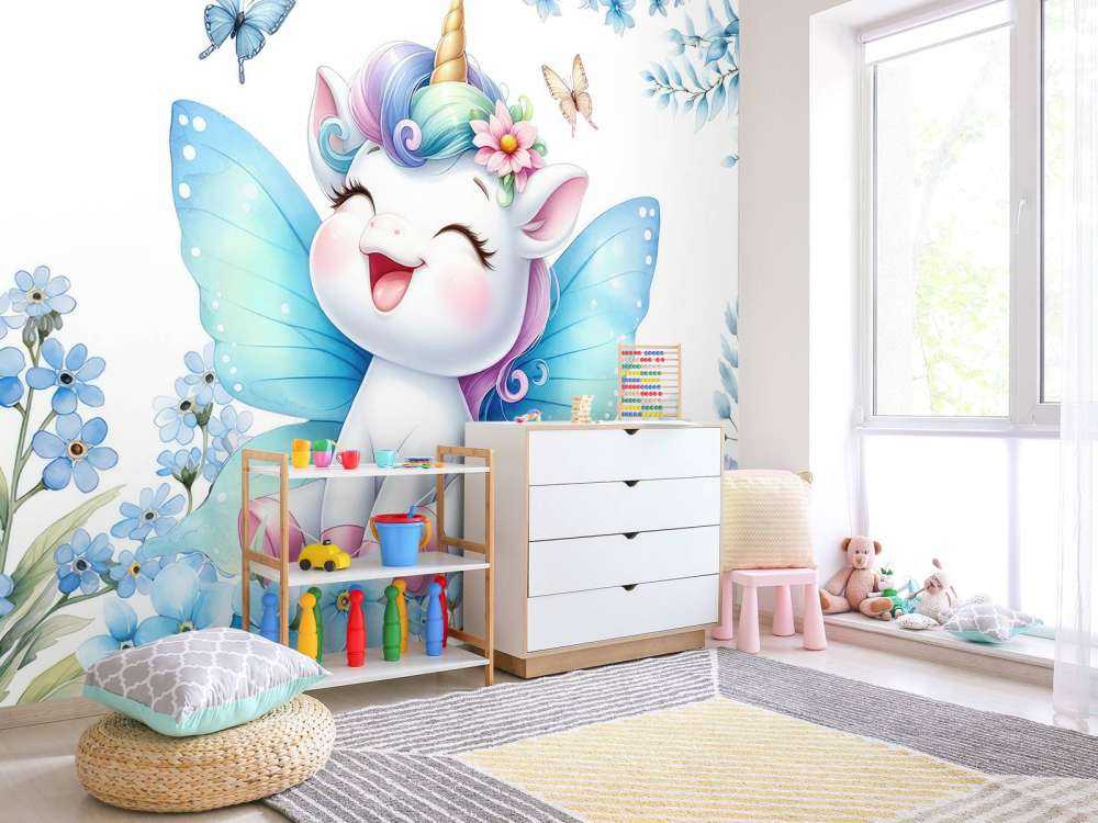 Blide Feer Enhjørning og Blomster