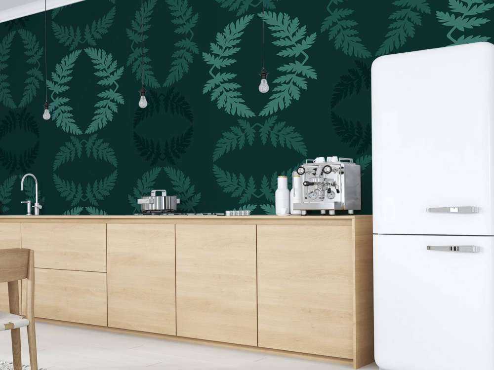 Grønt mønster med kvist av hemlock