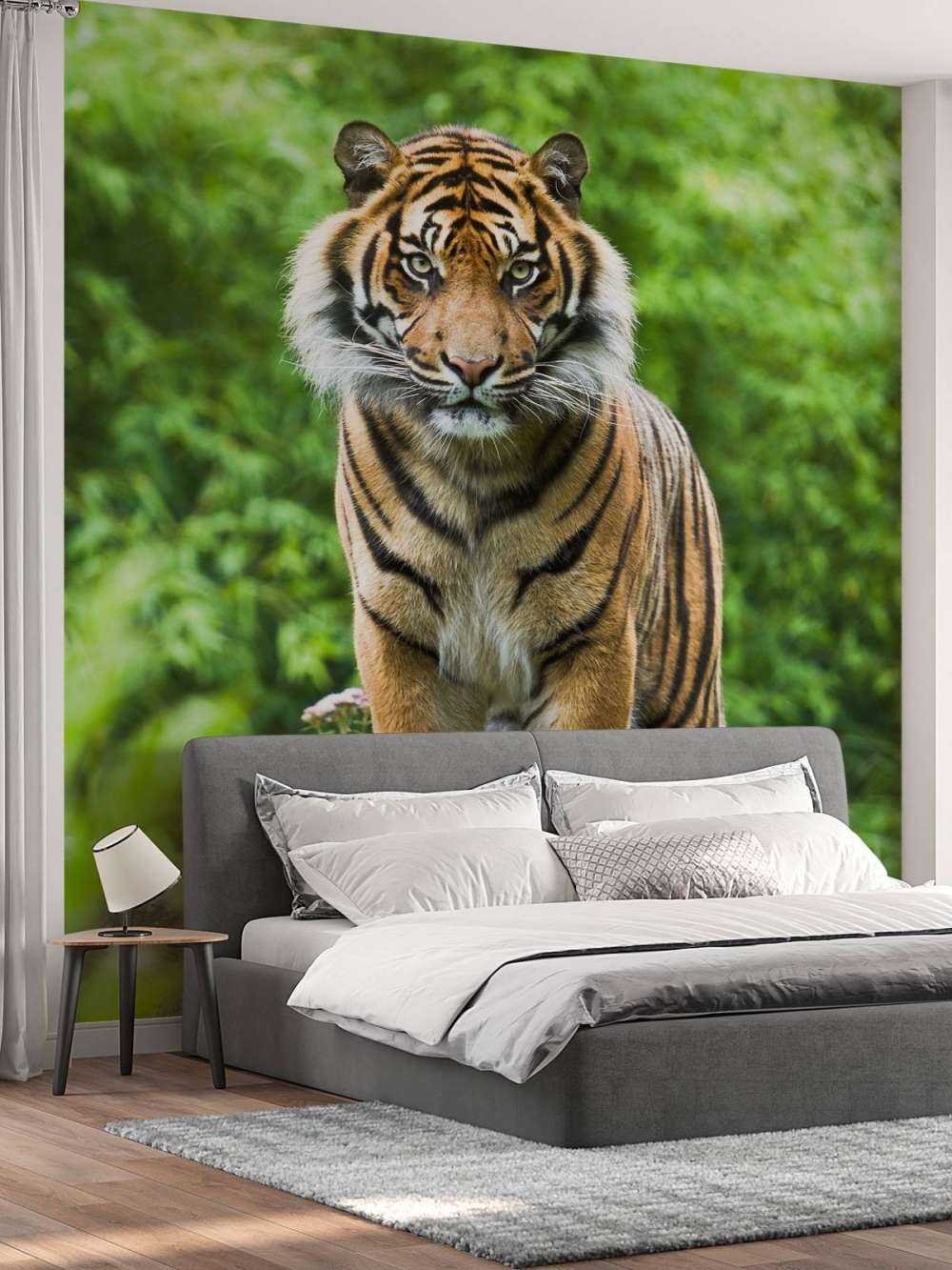 Tiger som står på en stein