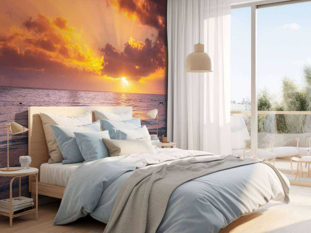 Vakker oransje solnedgang