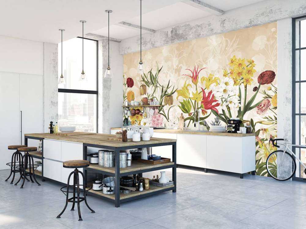 Vårblomster - Varm honningbeige