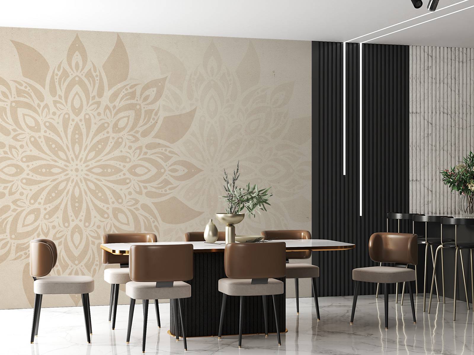Beige Mandala Dobbeltrom