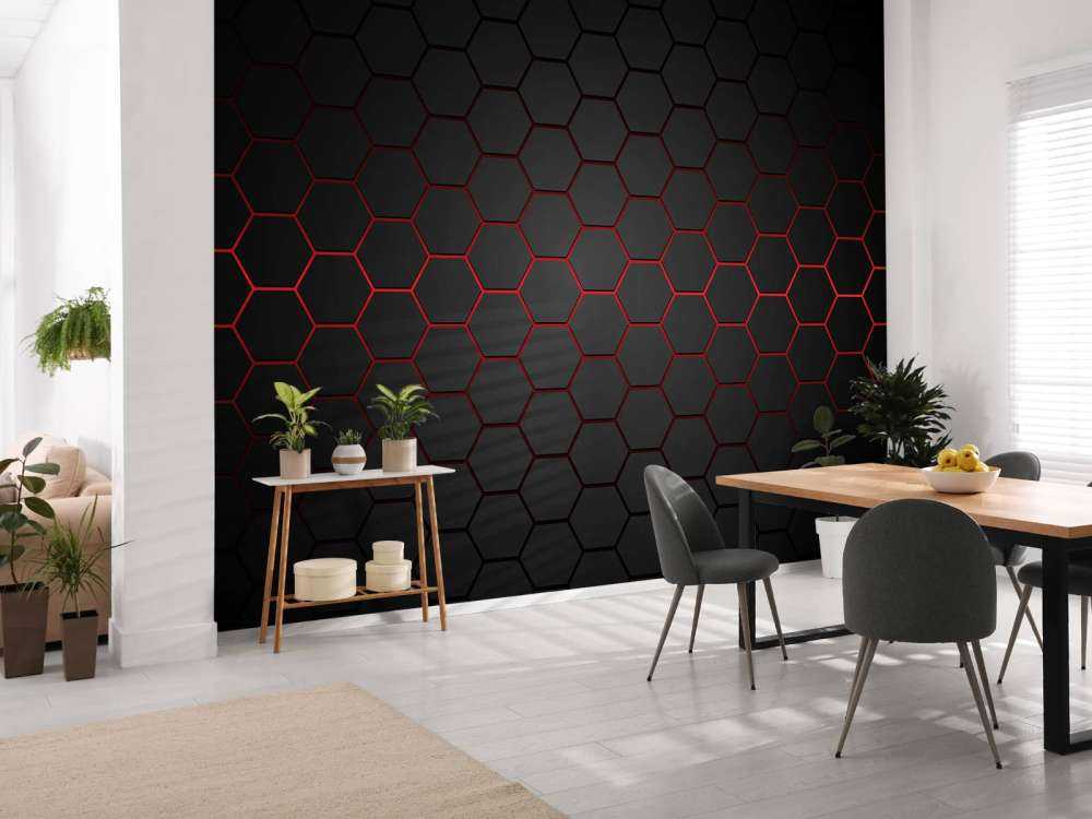 Røde glødende sekskanter