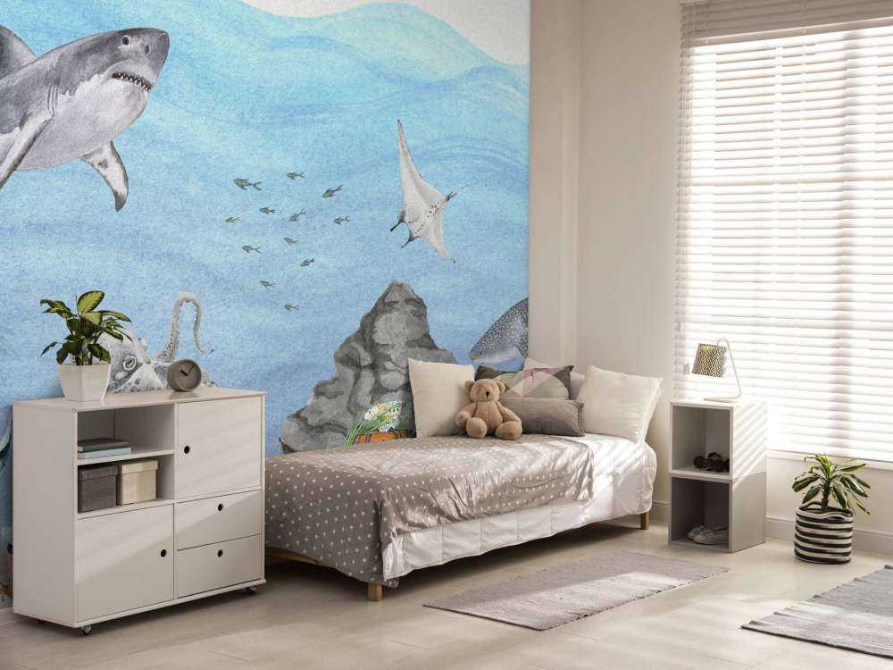 Undervandsverden med hajer