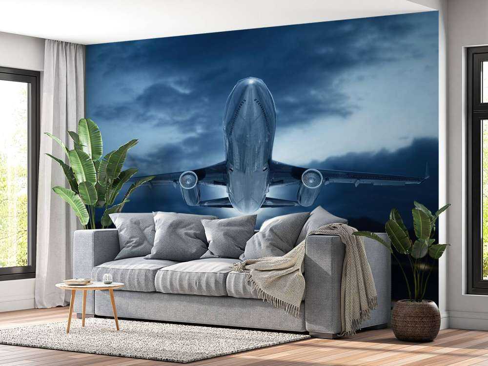 Stigende plan med mørk himmel