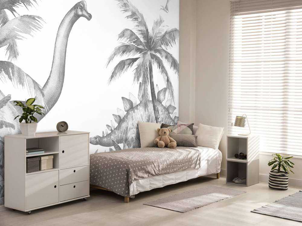 Dinosaurer i sort og hvid