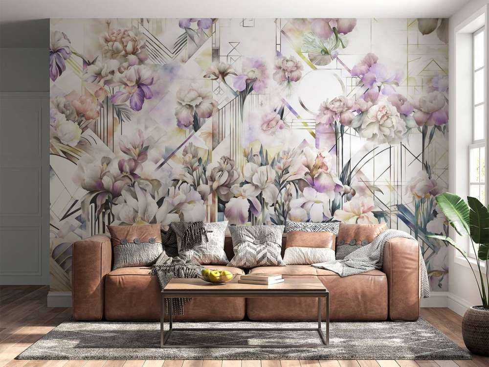 Kæmpe akvarel iris violet