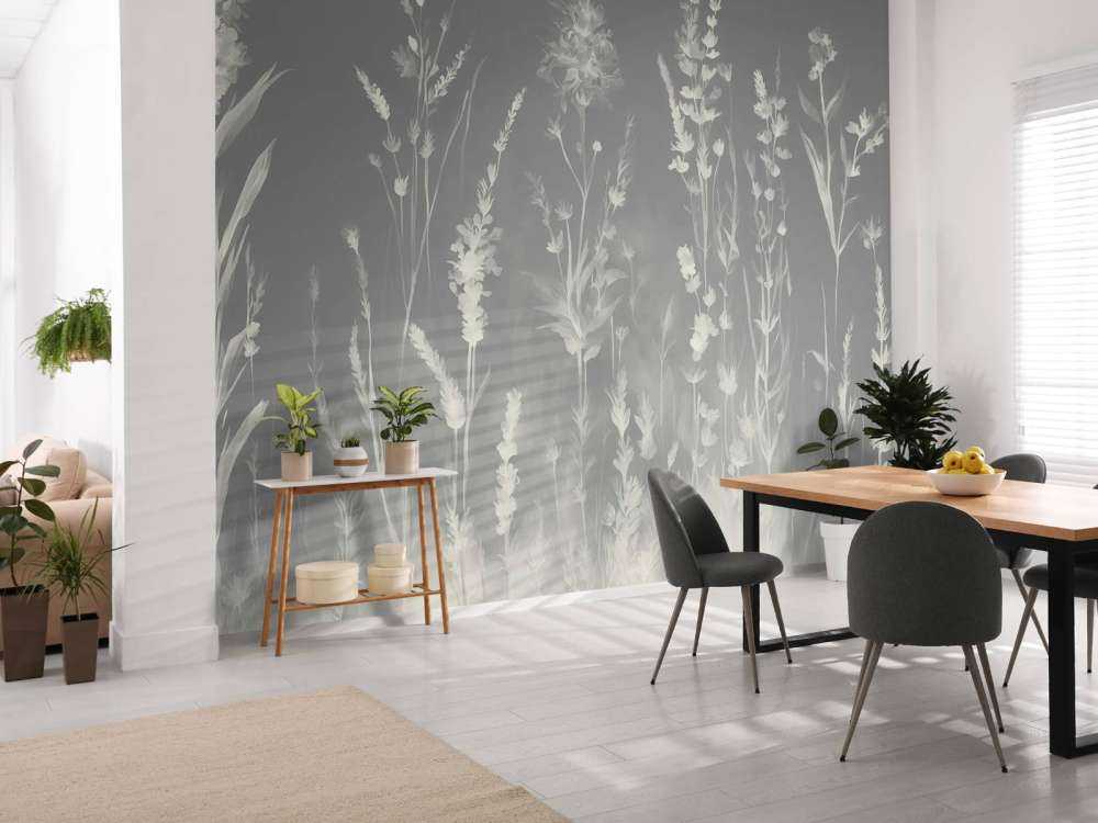 Lavendel Eng Sømløs Sølvgrå