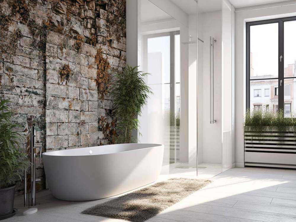 Vegetationsklædt væg om efteråret