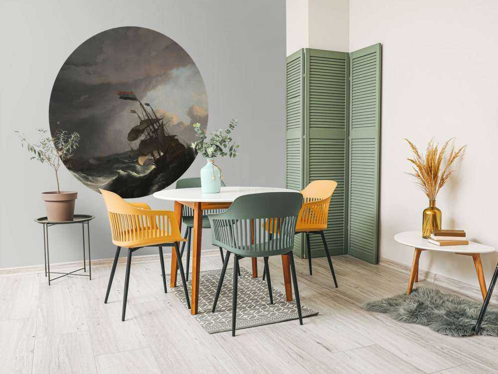 Krigsskibe under en storm