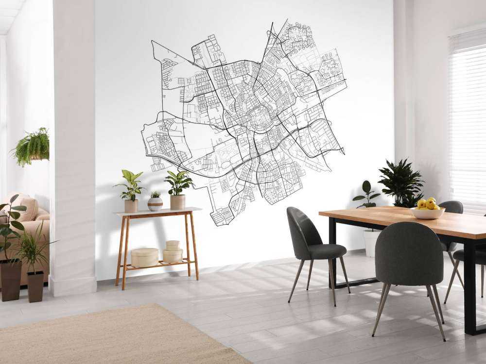 Kort over Groningen, hvid