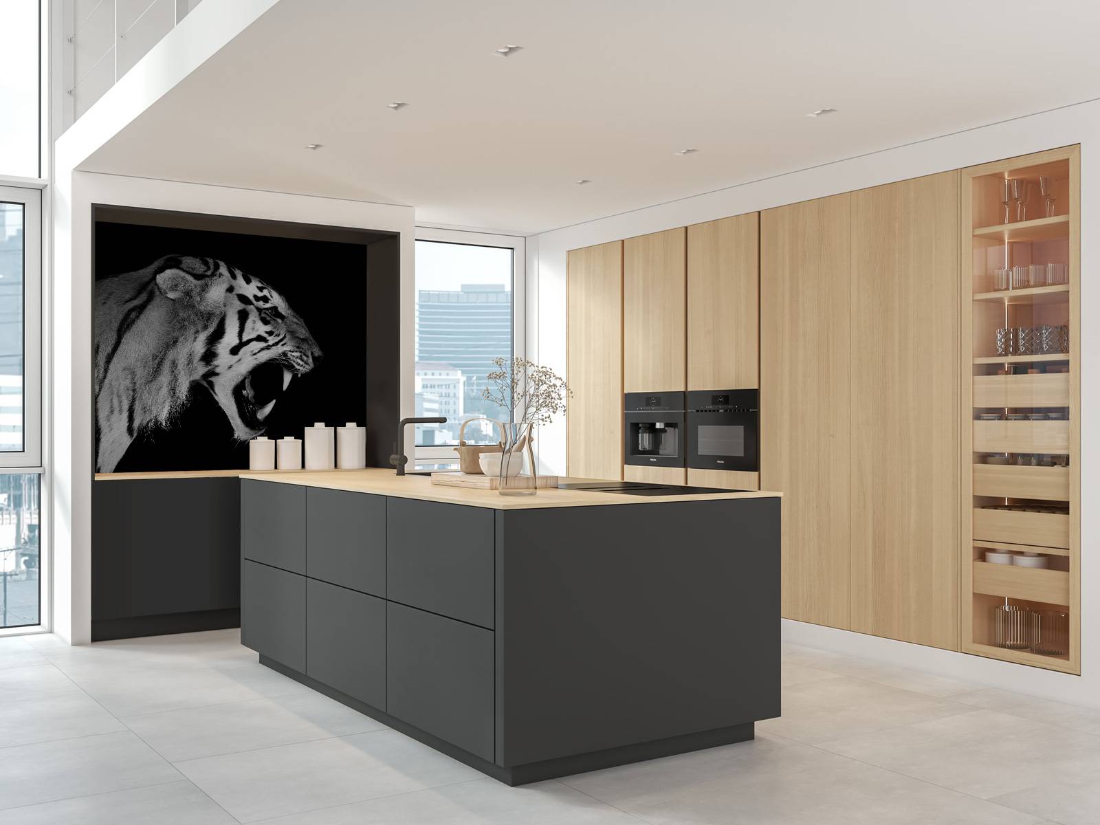 Fototapete - Tiger im Dschungel - Fototapete, image size:1600x1200