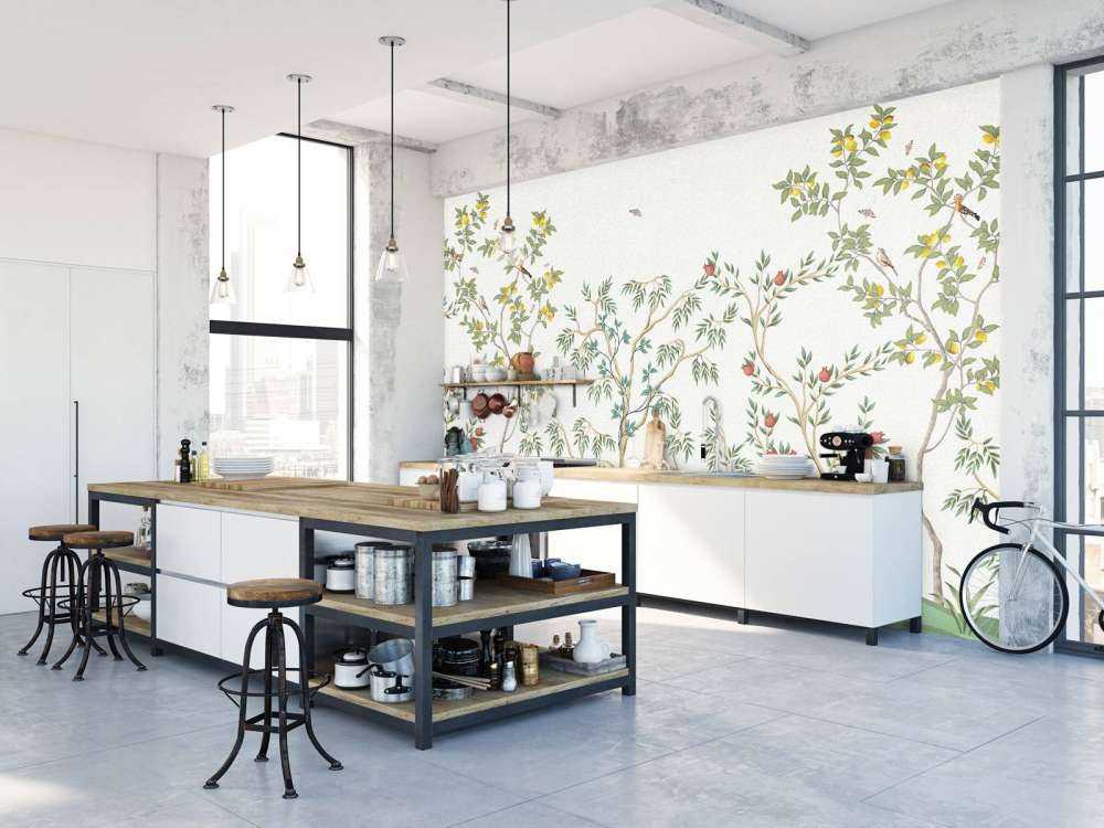 Landskab med frugttræer