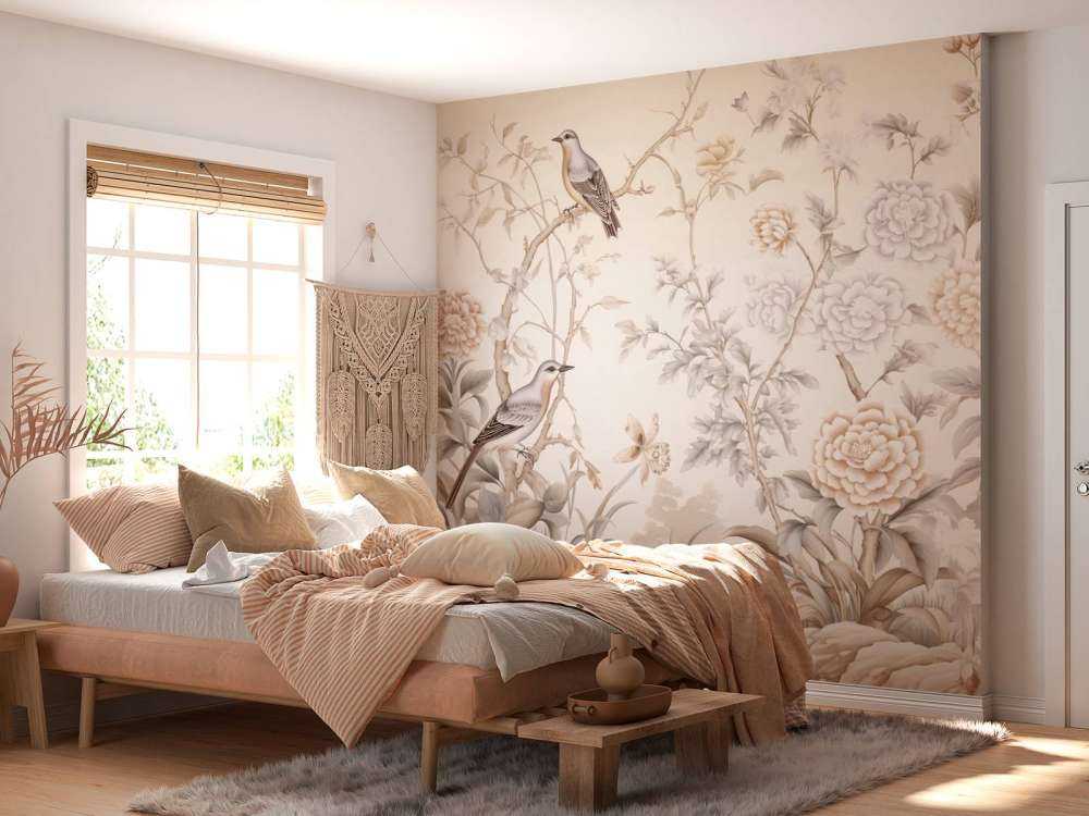 Tegnet blomsterlandskab