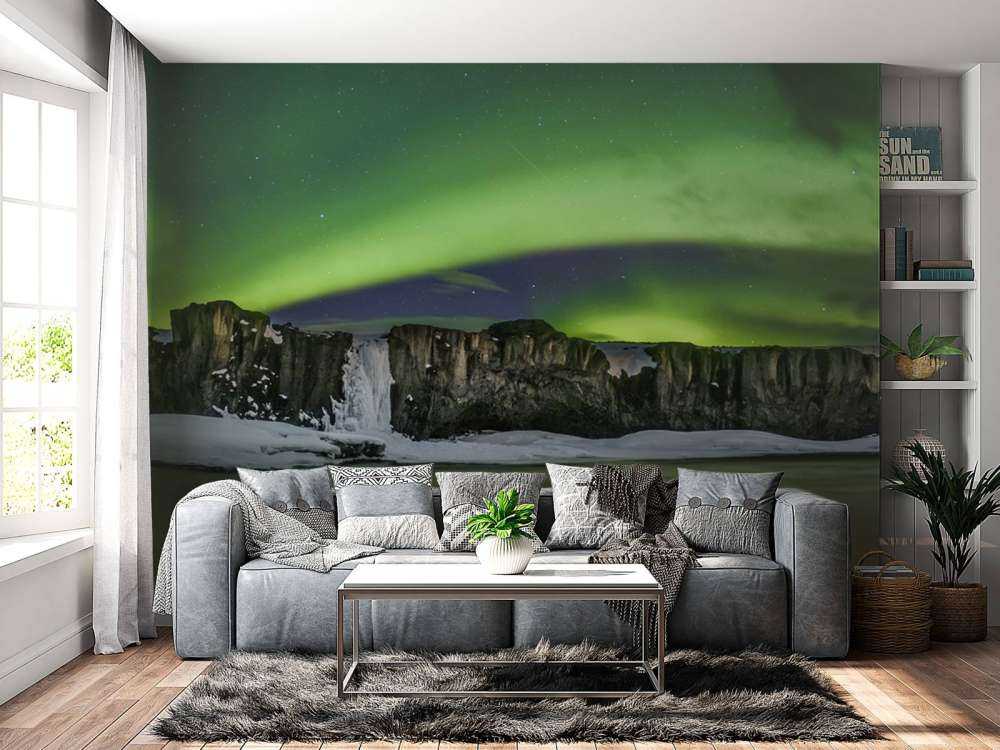 Panoramafoto av norrskenet