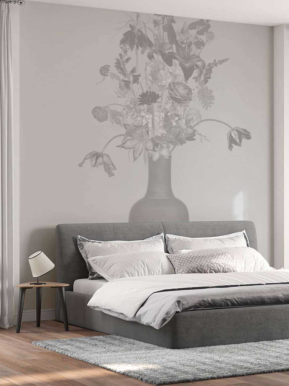 Generös blombukett svart och vit