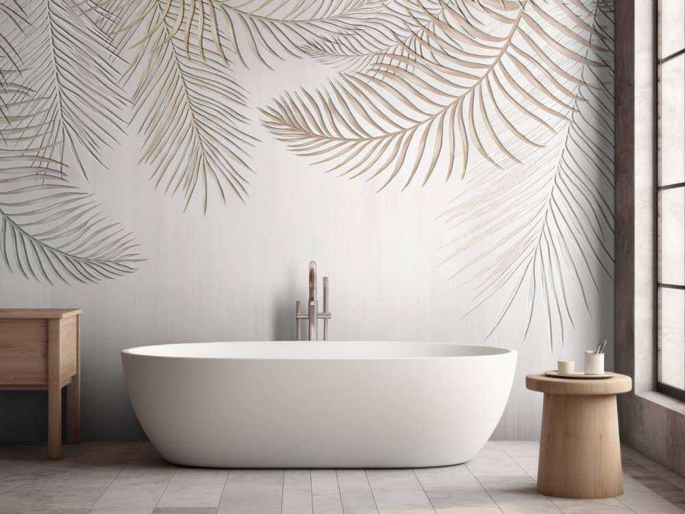 Beige färgade palmblad
