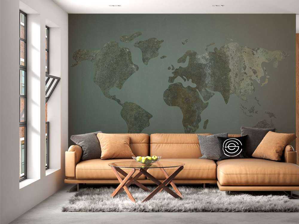 Grön världskarta med struktur