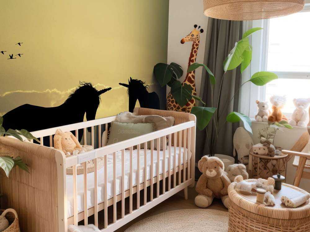 Enhörningar i solnedgången