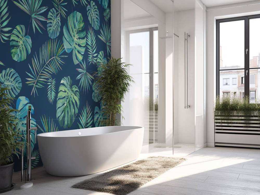 Palmblad och monstera