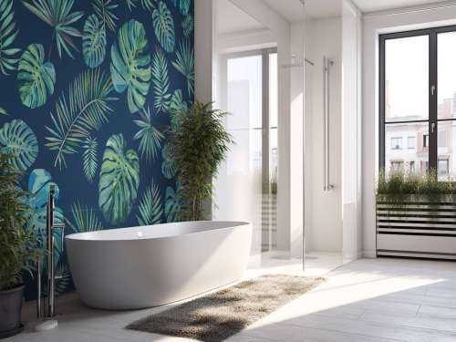 Palmblad och monstera