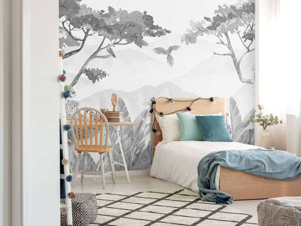 Rovdjur i djungeln grå