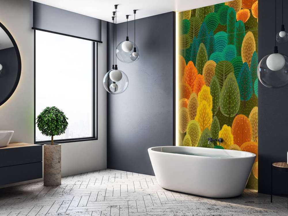 Färgglatt skogsmönster