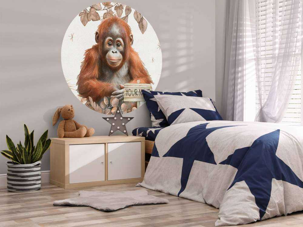 Ung orangutang i djungeln taupe